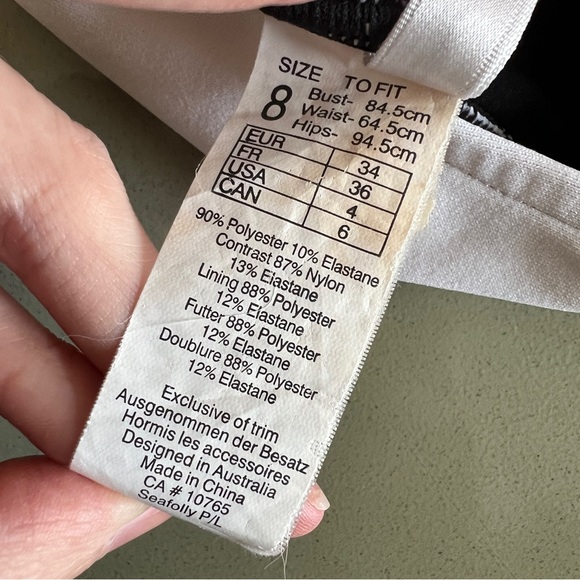 Seafolly Black and White One Piece Swimsuit, Size US4 - Picture 4 of 8